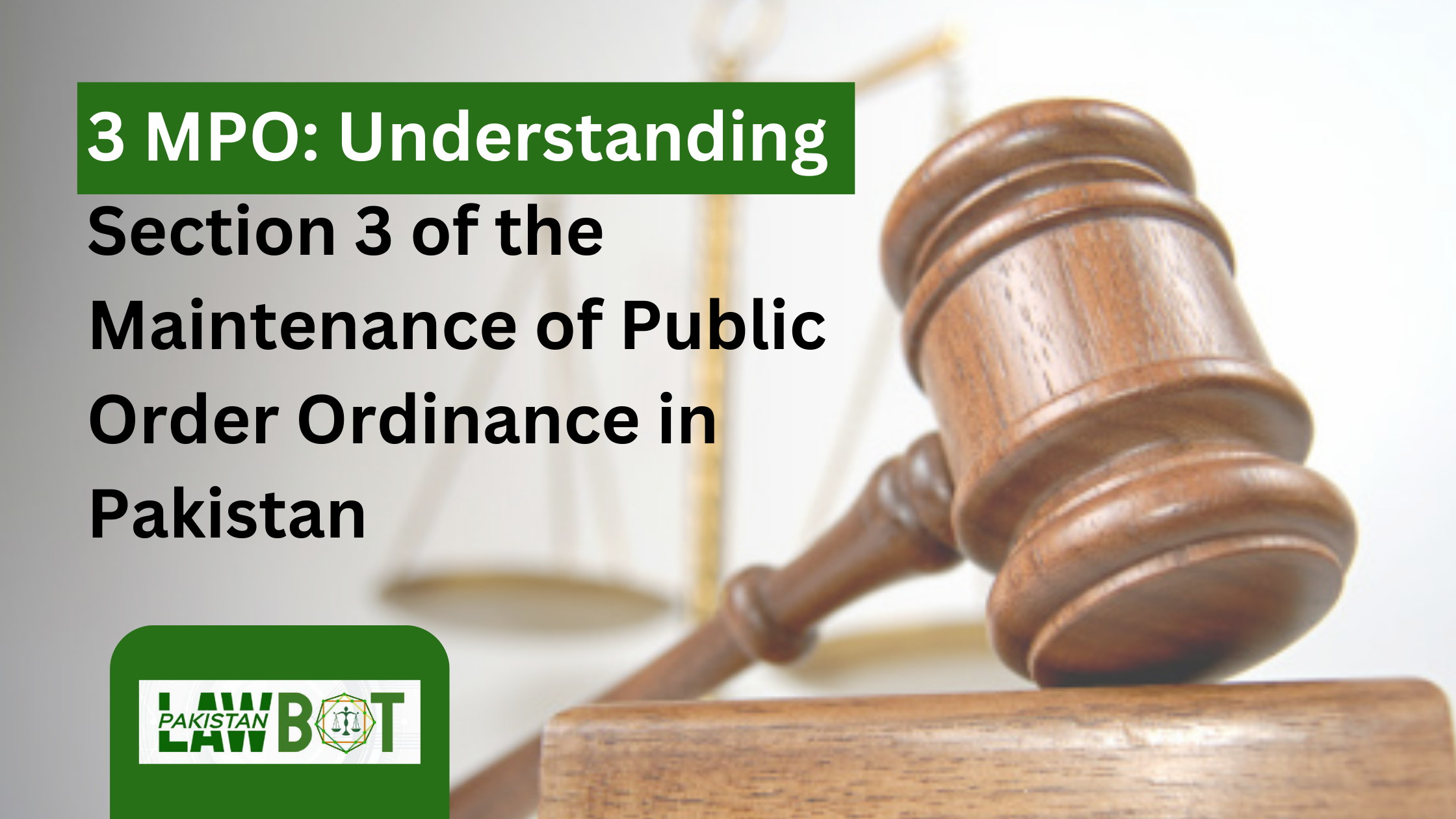 (3 MPO) Maintenance of Public Order Ordinance in Pakistan